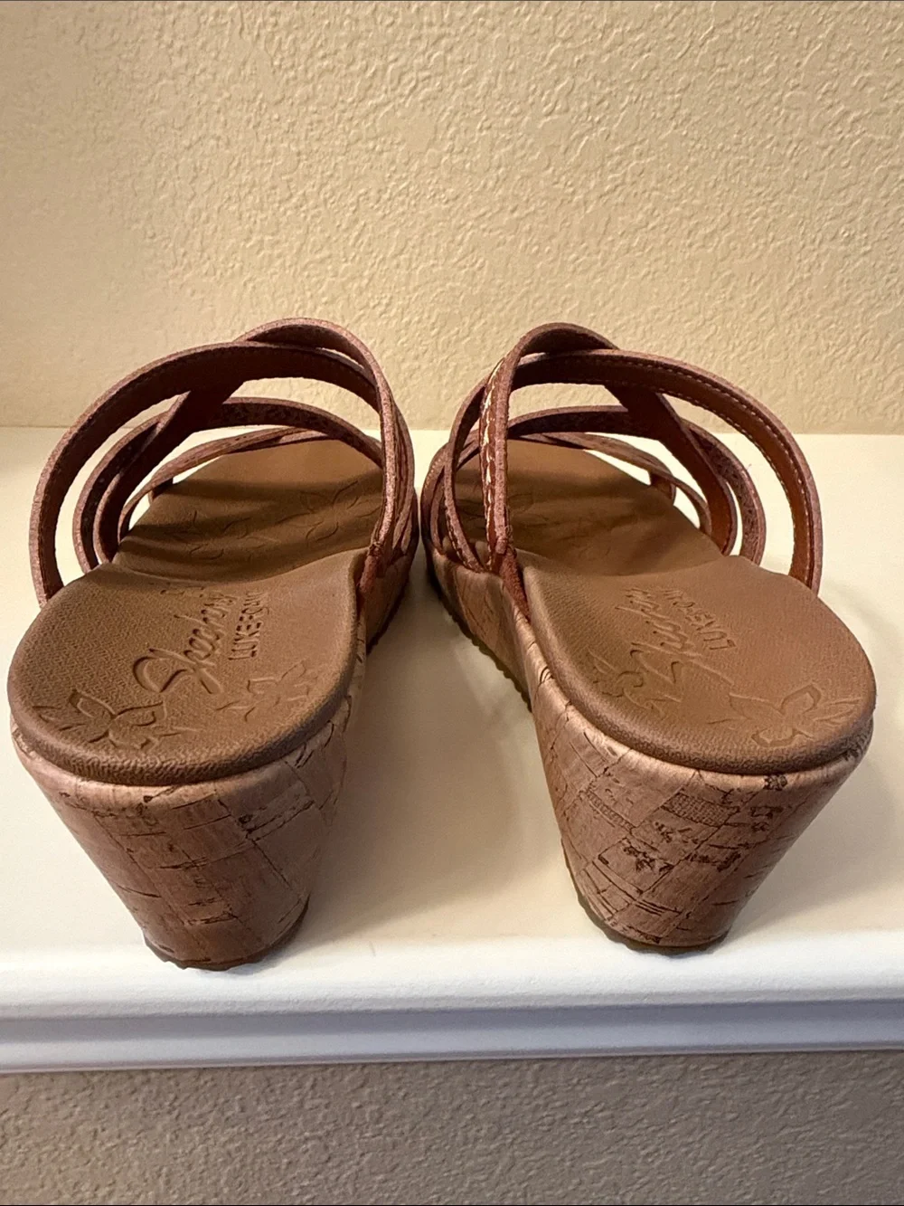 Skechers Brown Multi-Strap Wedge Sandals